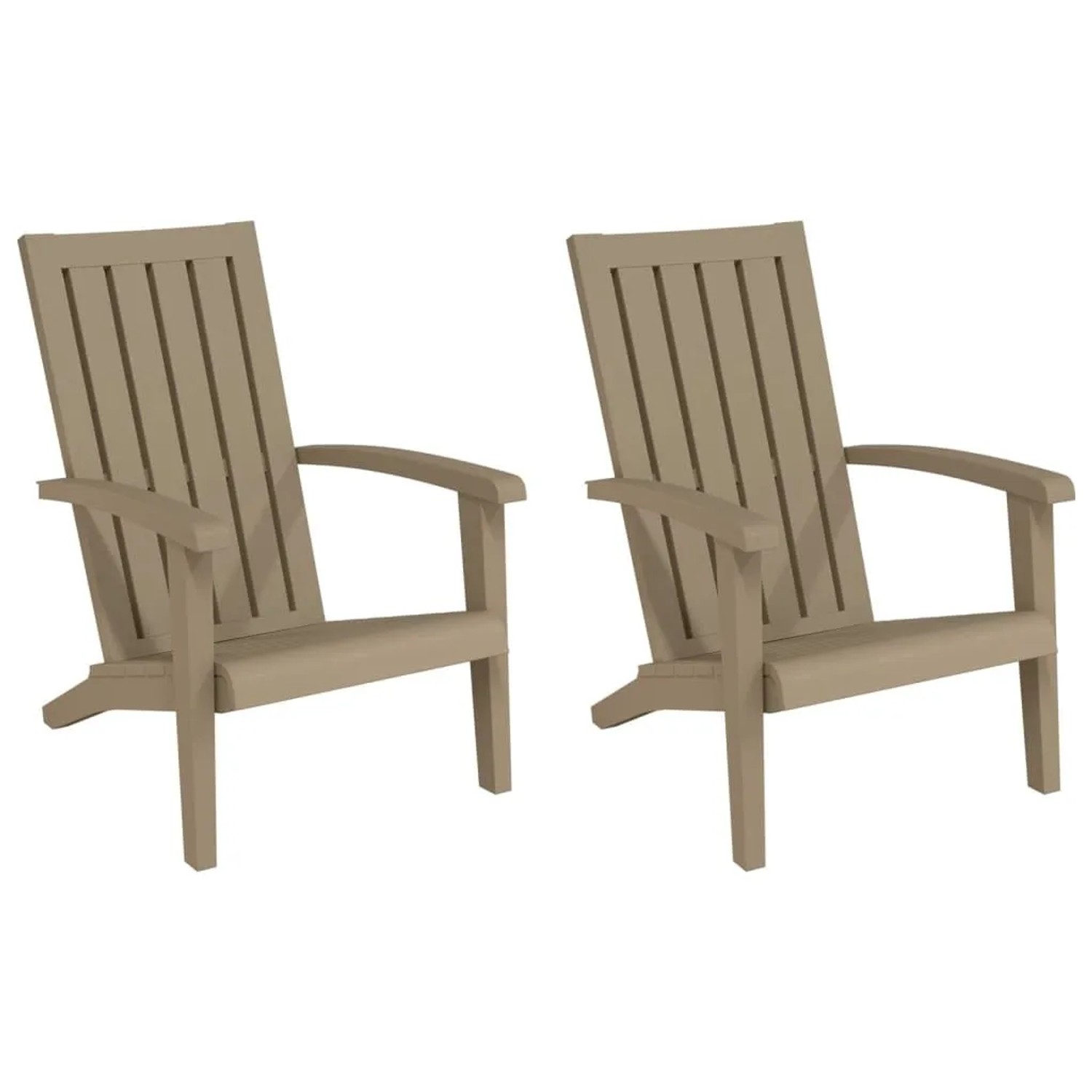 Furnicato Adirondack-gartenstühle 2 Stk Hellbraun Polypropylen