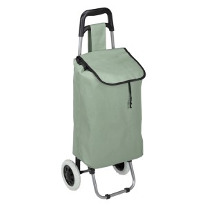 Relaxdays Einkaufstrolley Polyester Kunststoff Salbei Klappbar Wasserabweisend 92,5 cm x 42 cm x 28 cm 1,4 kg