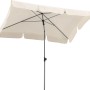 Schneider Balkonschirm Locarno, 180x120 cm, Natur, mit Push-Up Mechanik. Rechteckiger Sonnenschirm für Balkon und Garten.