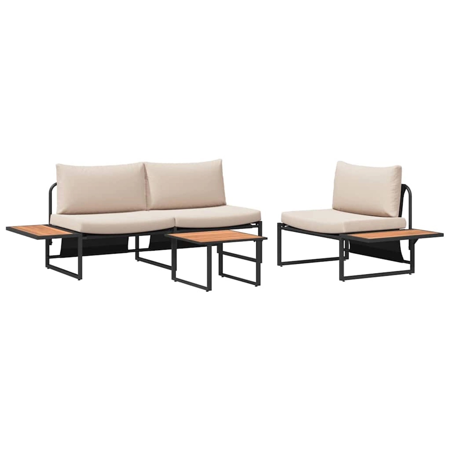 vidaXL Garten Essgruppe 3-Tlg Taupe Stahl 3335893 günstig online kaufen