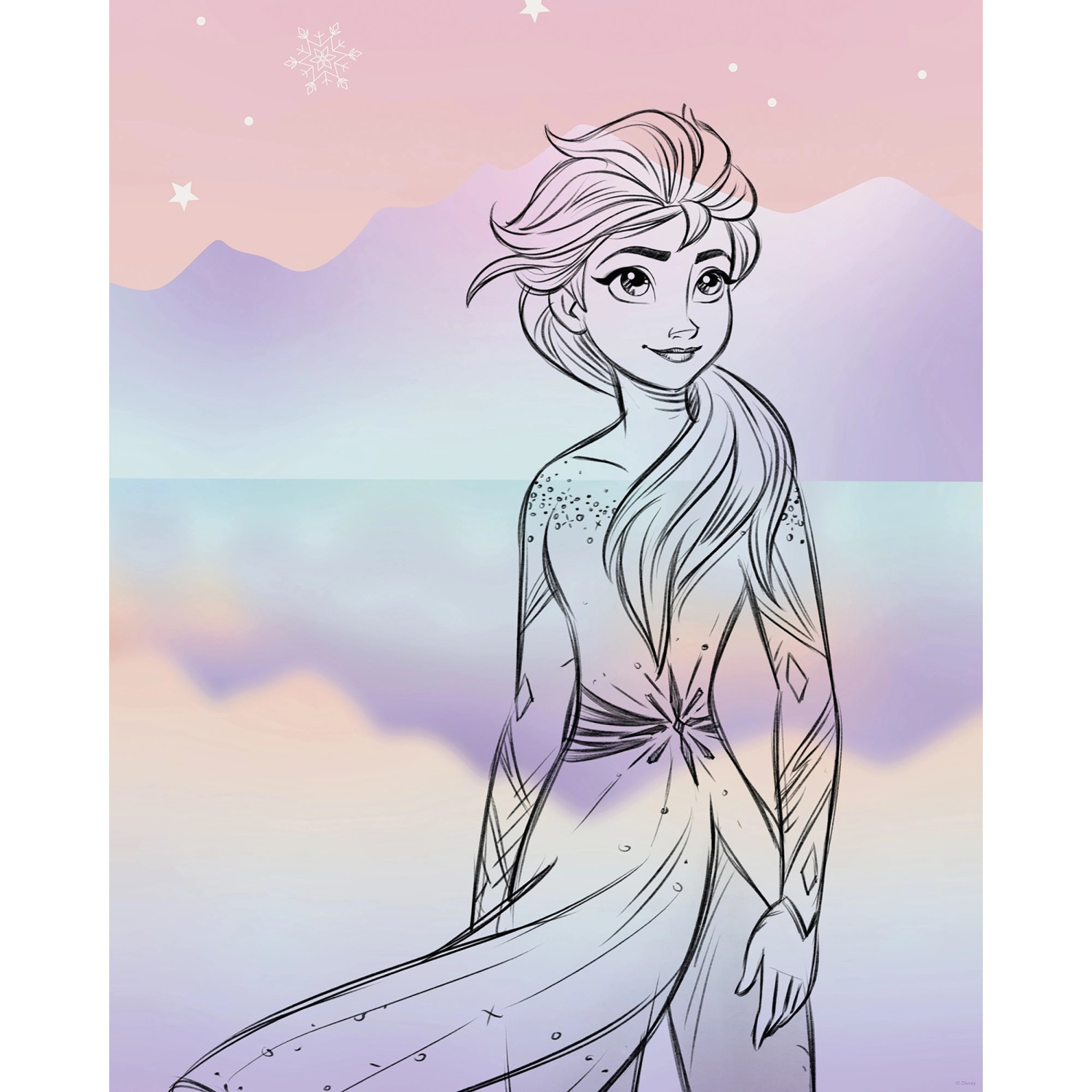 Komar Wandbild Disney Frozen Pastell Lights 40 cm x 50 cm Lila günstig online kaufen