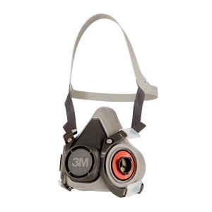 3M Maske 6200 PRO A2P3, Atemschutzmaske, grau. Halbmaske mit Filtern für Lackier- und Schleifarbeiten.