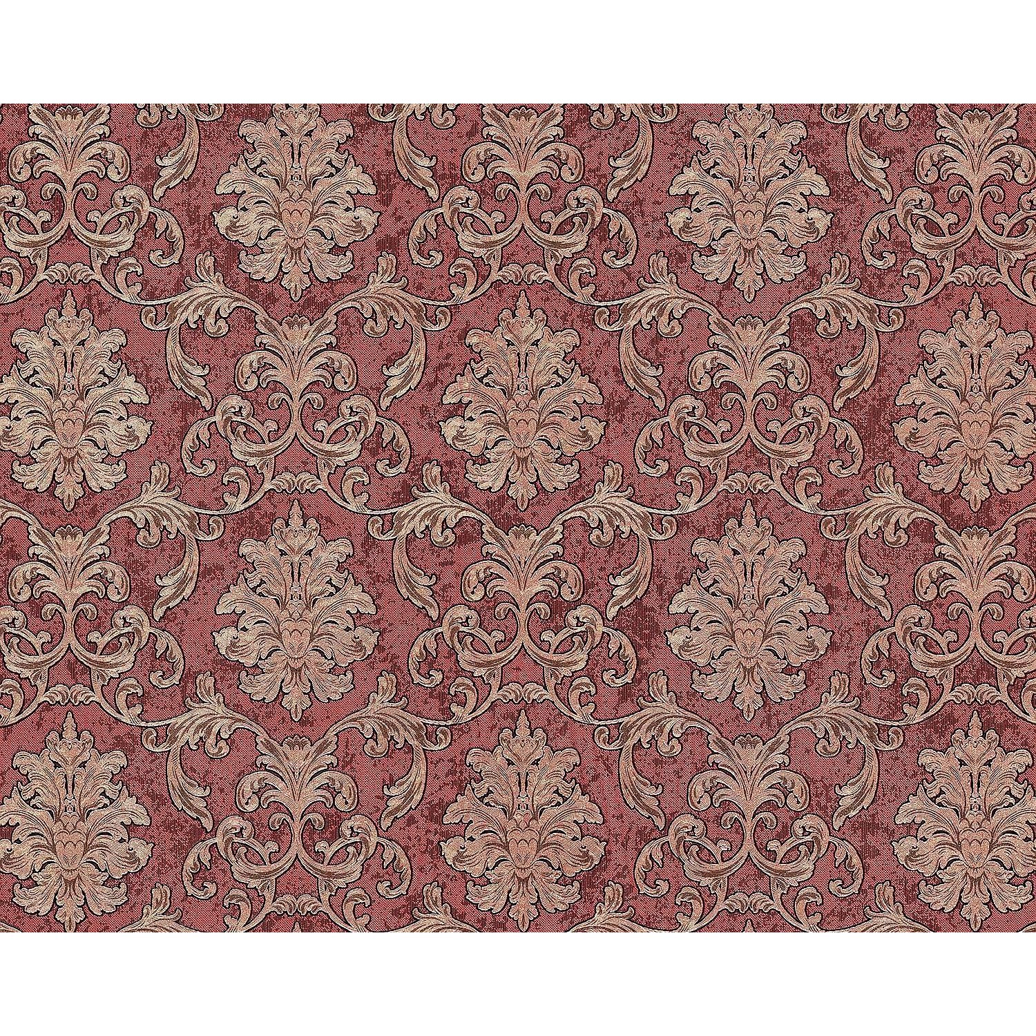 EDEM 6001-94 Barock Tapete Ornament glitzernd Rot Kupfer Gold 1,06 m x 10,0 günstig online kaufen
