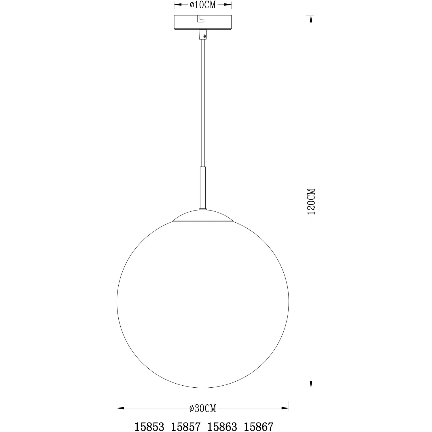 Globo Pendelleuchte Varus, Nickel matt, Glaskugel Ø 30cm, modernes Design.