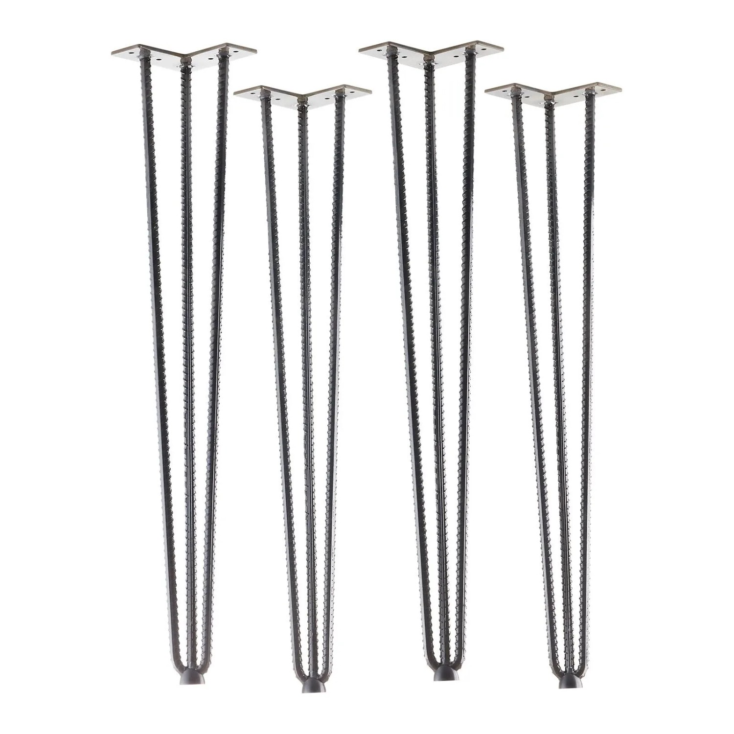 SOTECH 4 Stück Haarnadelbeine Baustahloptik Höhe 710 mm Industrial Look