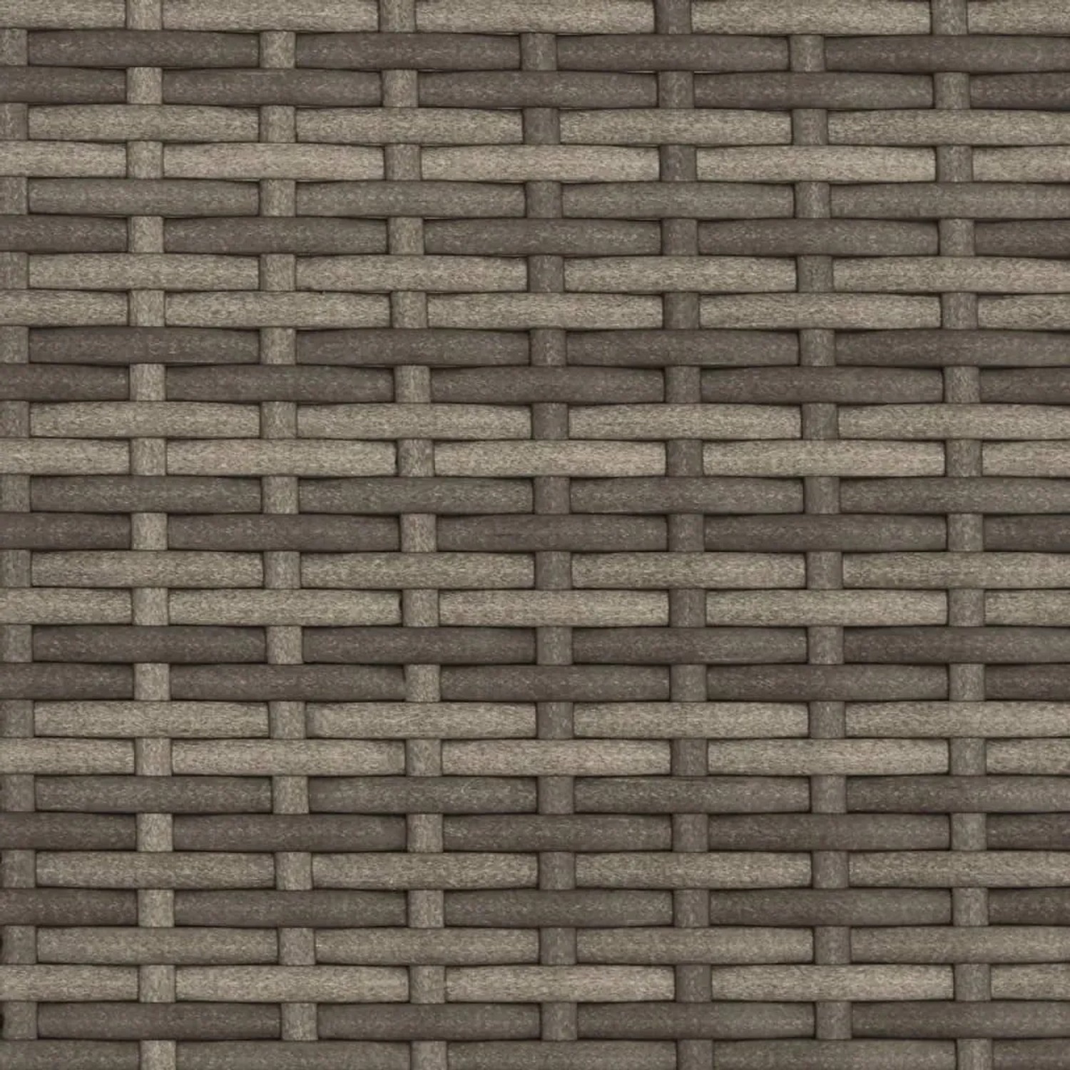 Detailaufnahme des grauen Poly Rattan Geflechts der VidaXL Doppel-Sonnenliege.