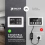 Vergleich: Balter Video Türsprechanlage mit App (links) vs. herkömmliche Anlage mit sichtbarer Verkabelung (rechts).