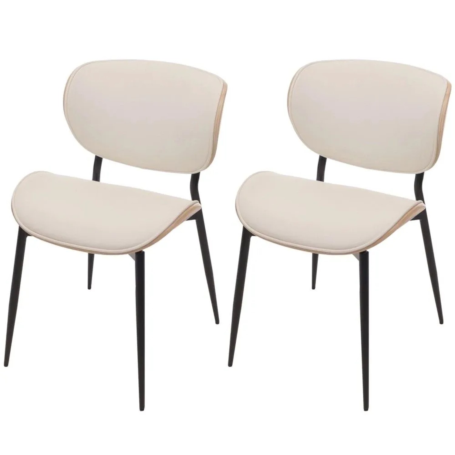 MCW Esszimmerstuhl O45 2er-Set Natur Weiß