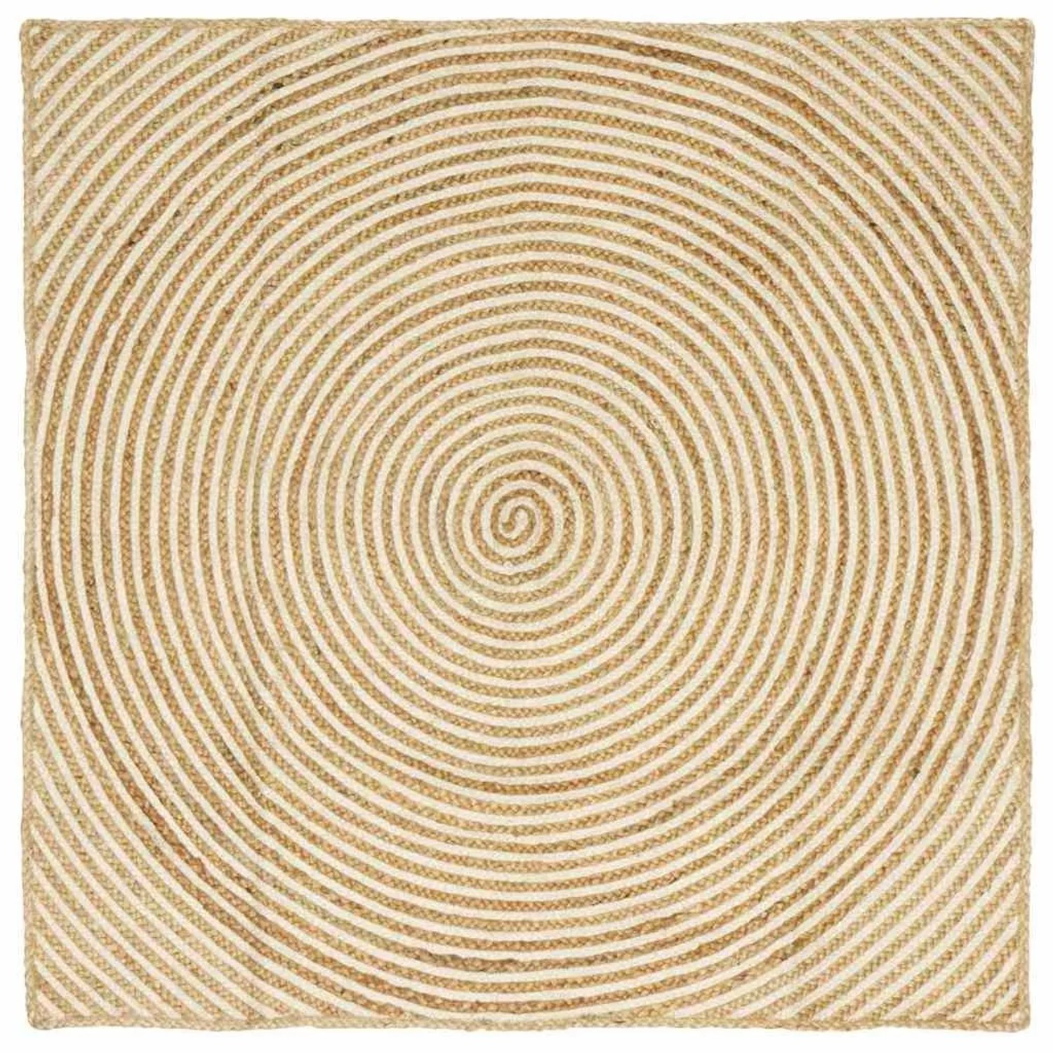 vidaXL Teppich Natur und Weiß 120 x 120 cm Jute 42010720