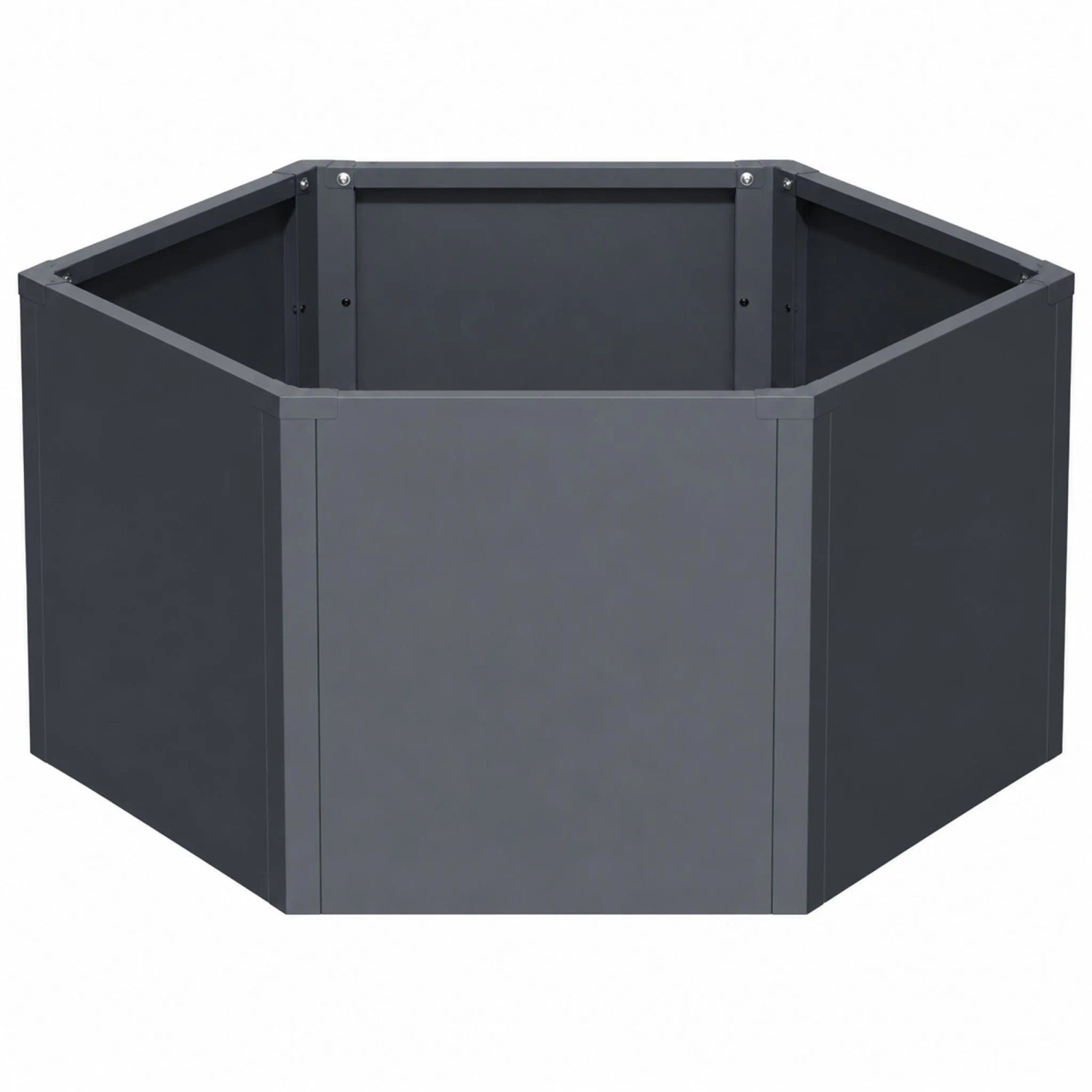 Floordirekt Hochbeet Rosia Sechseckiges Metall-Floordirekt Hochbeet ohne Boden Anthrazit 100 x 87 x 52 cm