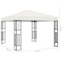 Cremefarbener vidaXL Pavillon 3x3 m mit LED-Lichterkette für Garten & Terrasse.