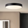 Schwarze, runde LED-Deckenleuchte Slimline, Ø 49 cm, von Brilliant. Dimmbar und mit CCT-Funktion.