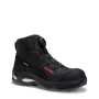 Schwarzer Elten Sicherheitsschnürstiefel Miles Boa Mid ESD S3 Gr. 46 aus Leder mit Boa-Verschluss.