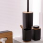 WENKO Bad-Accessoires Rotello Schwarz: WC-Garnitur, Seifenspender, Zahnputzbecher, Seifenablage, Kosmetiktuchbox.