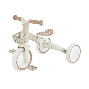 Globber Learning Trike 3in1 Plus Dreirad und Laufrad für Kinder 8/7 Zoll TPR-Sattel Höhenverstellb Taupe
