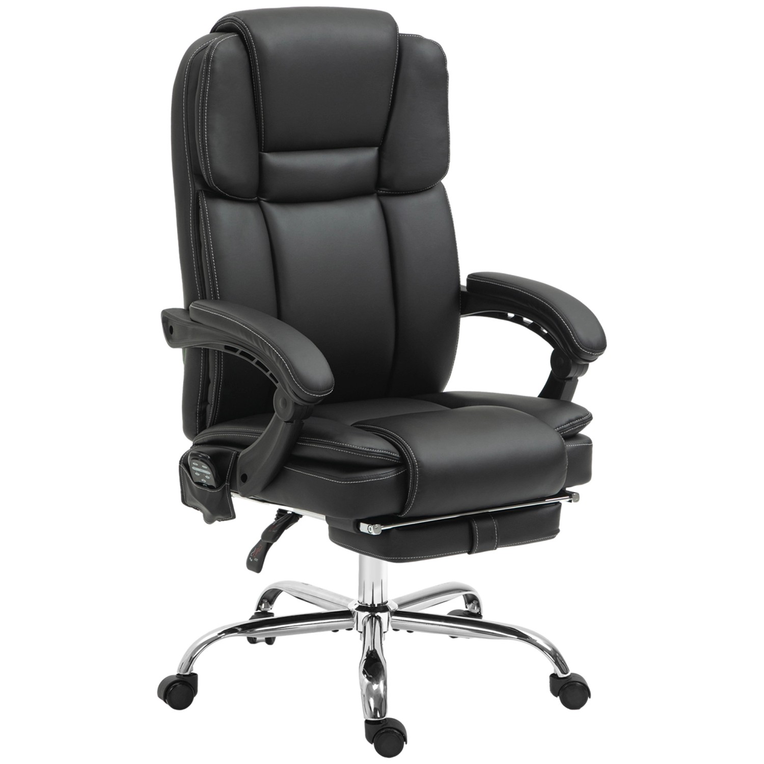 Vinsetto Bürostuhl mit Massagefunktion Kunstleder Stahl 66L x 67B x 118-126 günstig online kaufen
