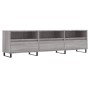 VidaXL TV-Schrank, Grau Sonoma, 150 cm breit, Holzwerkstoff mit Fächern und schwarzen Füßen.