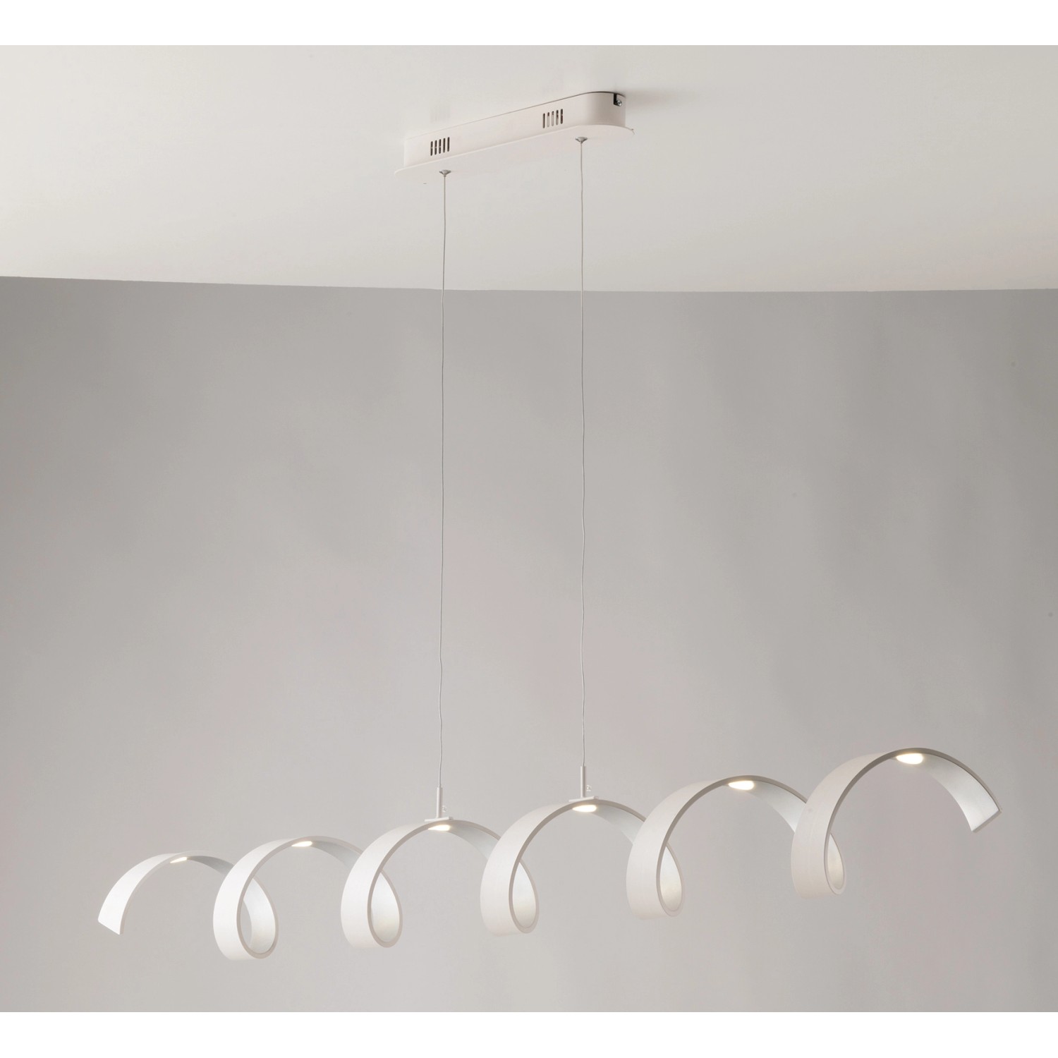 Luce Design LED-Pendelleuchte Helix Weiß-Silber 125 x 120 x 13,5 cm günstig online kaufen