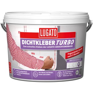 Eimer Lugato Dichtkleber Turbo, 7 kg, zum Anbringen von Abdichtungsbahnen im Bad und Nassbereich.