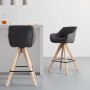 Bessagi Home Barhocker Leonie Dunkelgrau Webstoff Drehbar Gepolstert_7