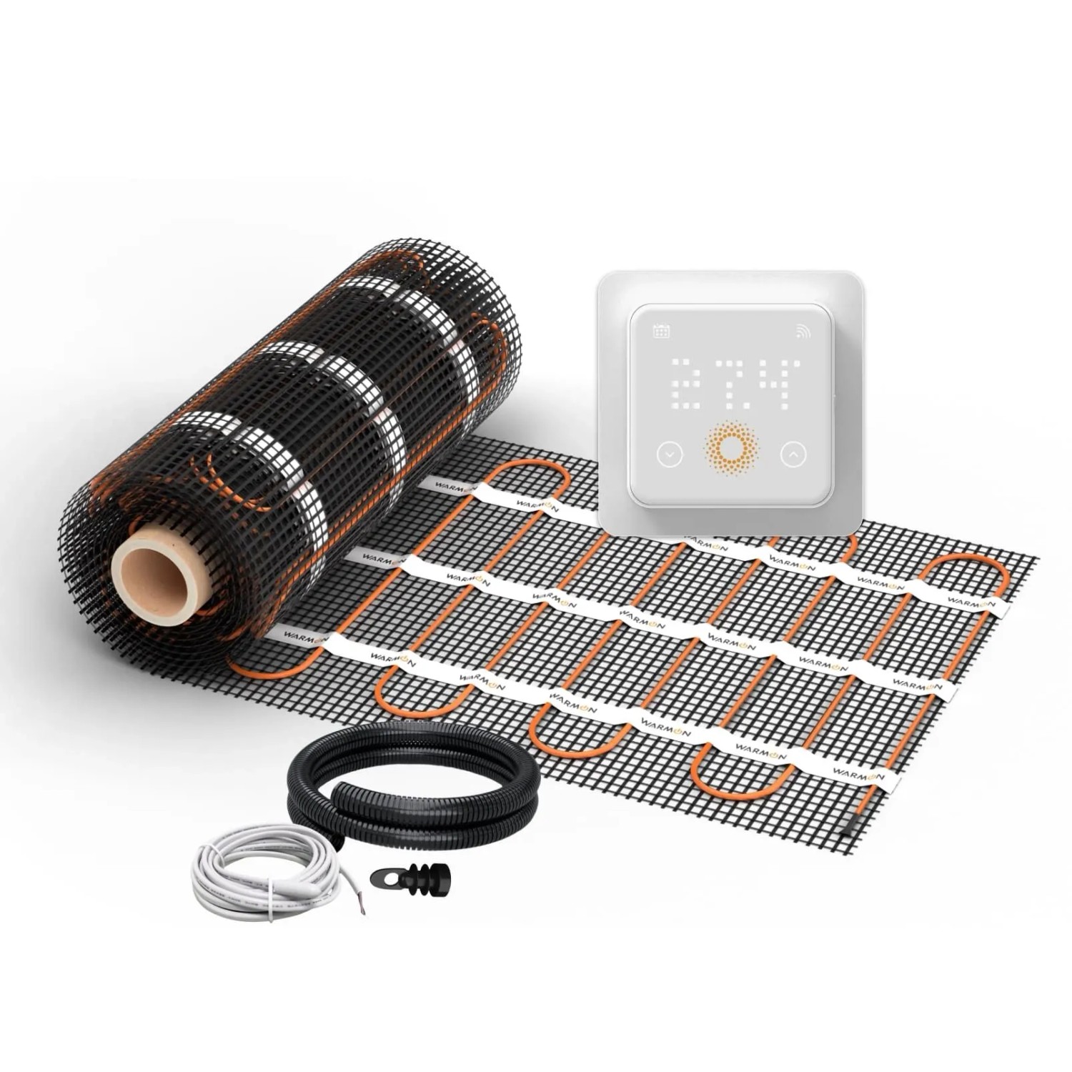 WARMON Fußbodenheizung Elektrisch ULTRA 200 W/m² inkl. TS 500 WiFi Thermostat Weiß 2,5 m²