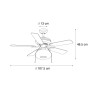 Schwarzer QAZQA Deckenventilator Mistral Busa, 107,5 cm Durchmesser, mit Zugschalter.