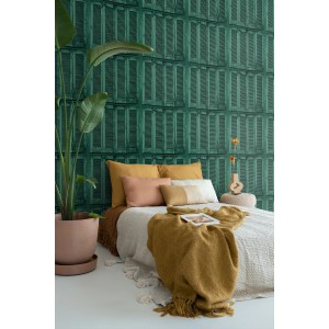 ESTAhome Tapete Verwitterte Französische Vintage Fensterläden Smaragdgrün 53 Cm X 1005 Cm 138885