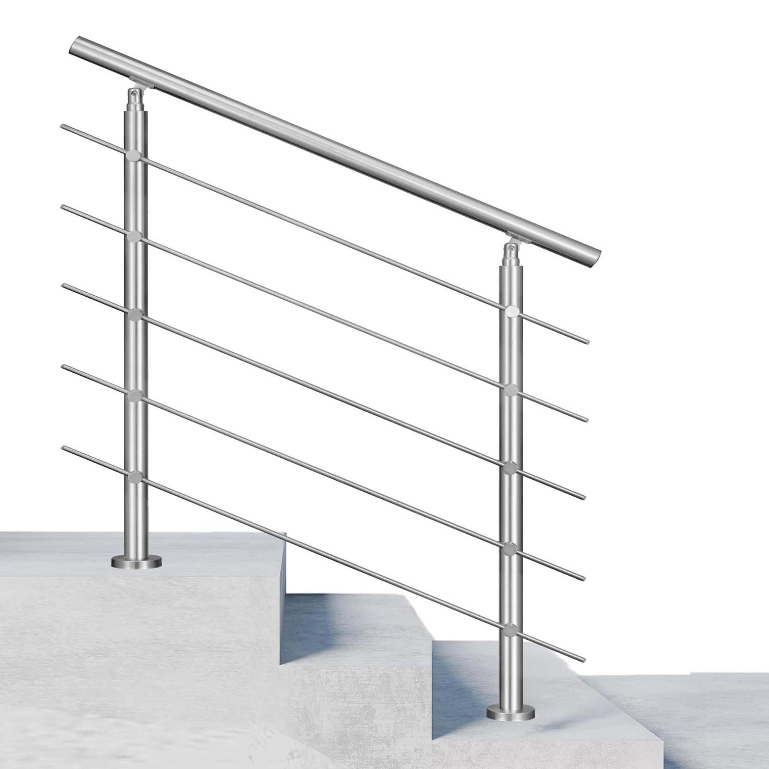 Duschparadies Edelstahl Geländer 150 cm mit 5 Querstäben für Innen und Außen