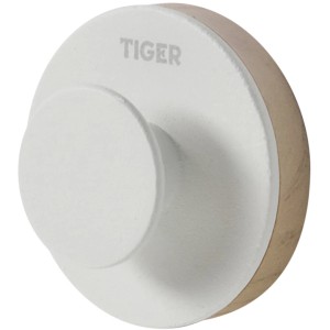 Weißer Tiger Haken Urban Klein für Bad & Küche. Skandinavisches Design, einfache Klebe-Montage.