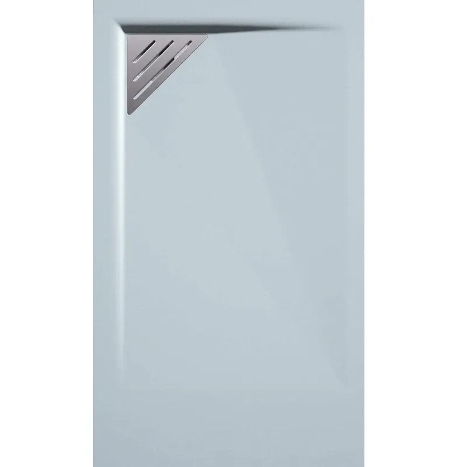 Mirlo Mineralguss Duschwanne Extra Flach Trinity Grau Ablaufschutz Chrom Ablauf Linksbündig 80x100cm