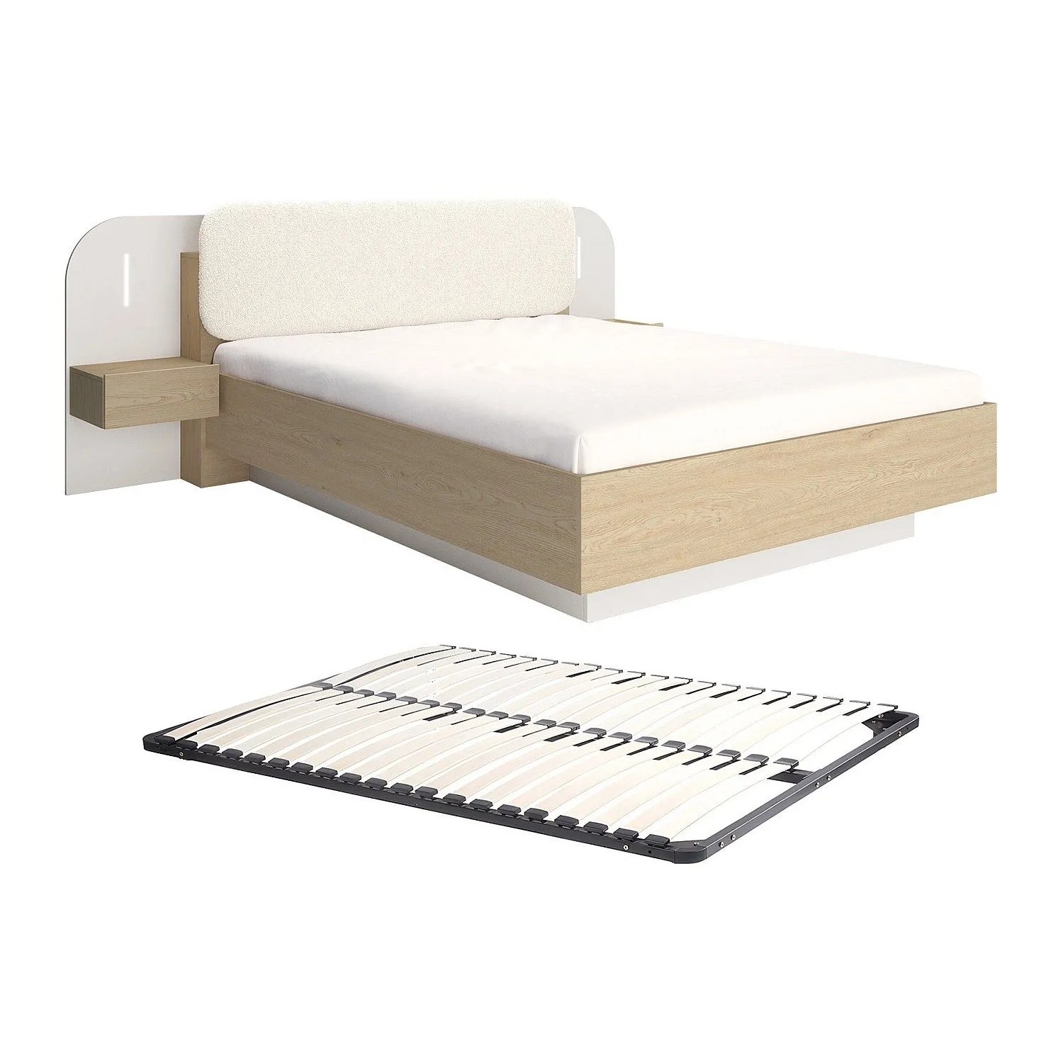 Vente-unique Bettrahmen Lyorima Beige 249 cm