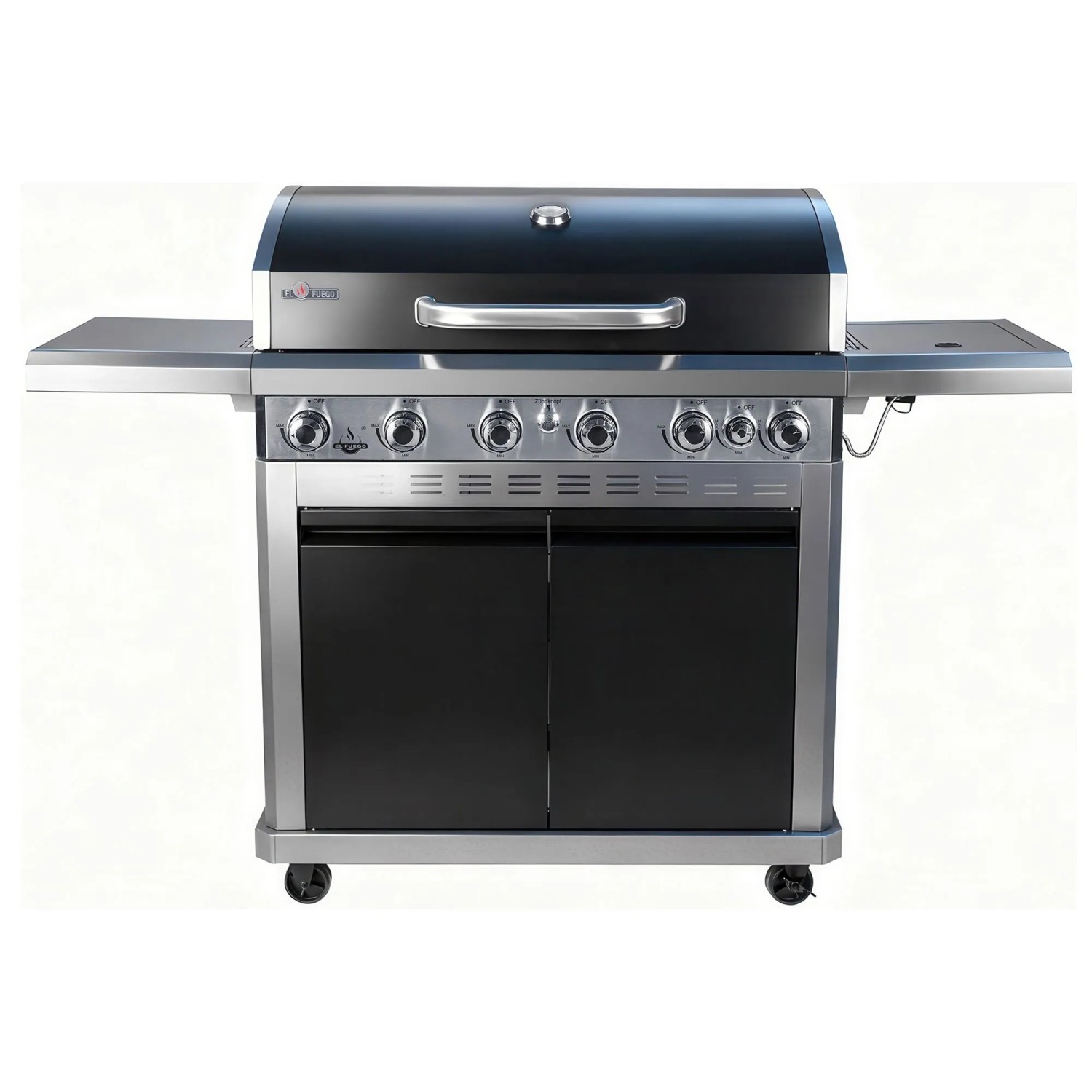 El Fuego Detroit Gasgrill mit 6+1 Brennern, doppelwandigem Deckel und Seitenbrenner.