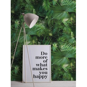 Vliestapete Dschungel mit grünen Palmblättern für tropisches Flair im Raum.