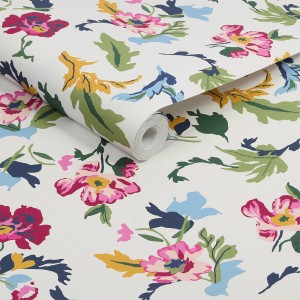 Bunte Joules Vliestapete Cambridge Painted Floral mit Blumenmuster, 10 m x 52 cm.