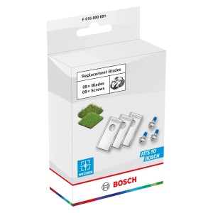 Bosch Ersatzmesser-Set für Mähroboter VISIMOW18V-100, 9 Messer und Schrauben.