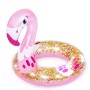 Glitzernder Bestway Schwimmring mit Tierkopf (Flamingo), 47x56x45cm, für Badespaß.