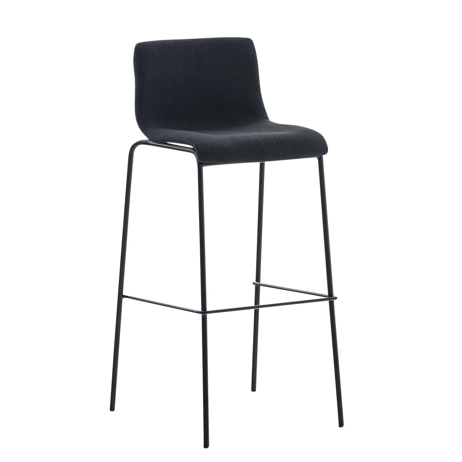 DELUKE Barhocker TENAR Stoff Schwarz 43x48x100cm Schwarz Barstuhl Mit Lehne Tresenhocker Tresenstuhl