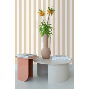 ESTAhome Streifen Tapete in Weiß und Hellbeige. Dekorative Vliestapete mit modernem Streifenmuster.