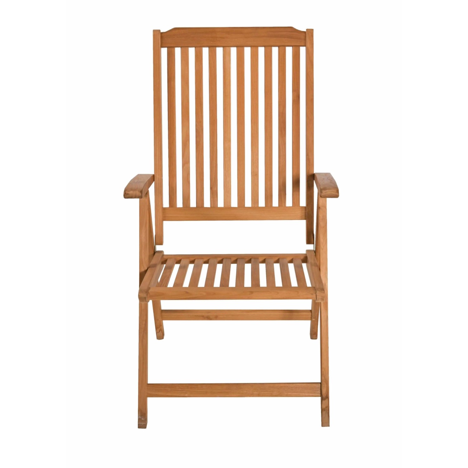 Verstellbarer DELUKE Gartenstuhl MARA aus Teakholz, dunkelbraun, für Terrasse und Outdoor.