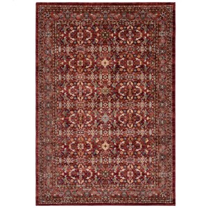 Roter Vintageteppich Sandford mit detailreichem, global inspiriertem Muster. Perfekt für Wohnzimmer.