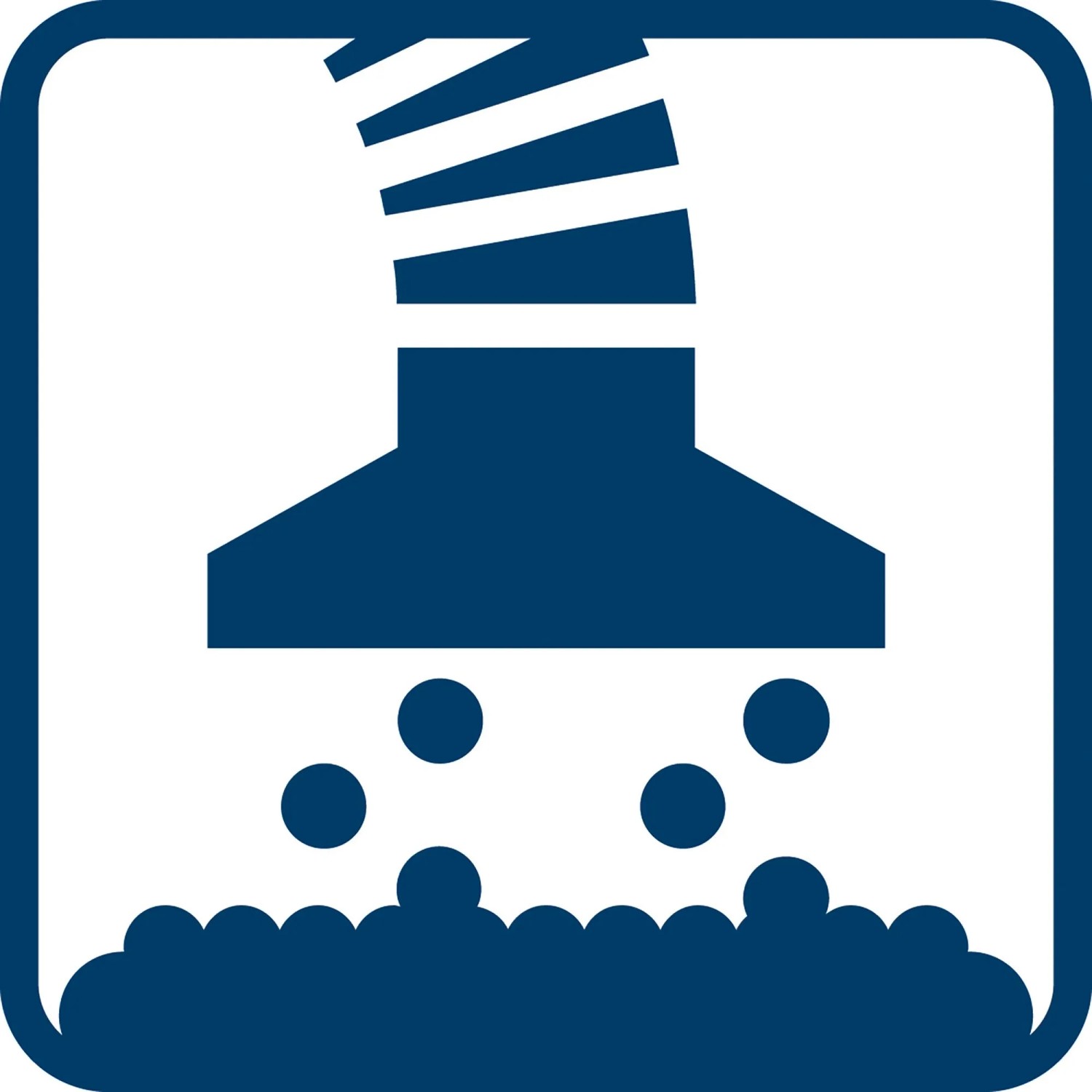 Symbol für Staubabsaugung bei Bosch Kapp- und Gehrungssäge. Staubfreies Arbeiten.