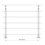 Dolle Geländer-Komplettset 150cm, Bodenmontage, Anthrazit, bestehend aus Pfosten, Handlauf und Edelstahlstäben.