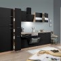 Respekta Küchenzeile KB300ESSCGKE, 300 cm, Schwarz und Eiche Sägerau Nachbildung.