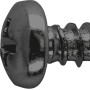 Schwarze Linsenkopf Universalschraube, 4,8x25mm, mit Kreuzschlitz (PH-Antrieb).
