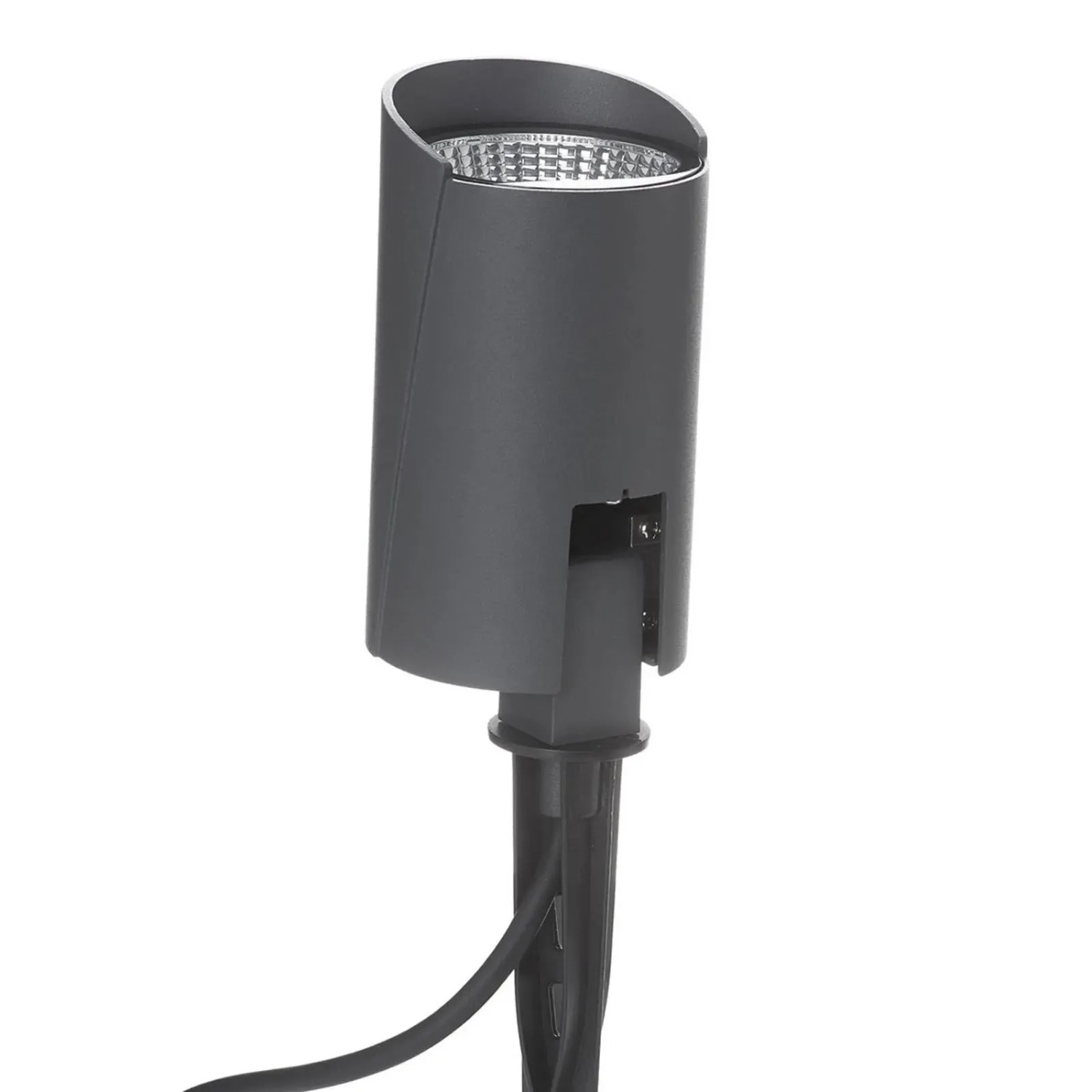 Moderne Lucande LED Gartenleuchte Anton aus Aluminium, alufarben, mit Erdspieß.
