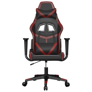 vidaXL Gaming-Stuhl mit Massagefunktion Schwarz und Weinrot Kunstleder 345430
