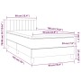 vidaXL Boxspringbett rosa (90x190 cm) mit Matratze und Kopfteil, Maßangaben.