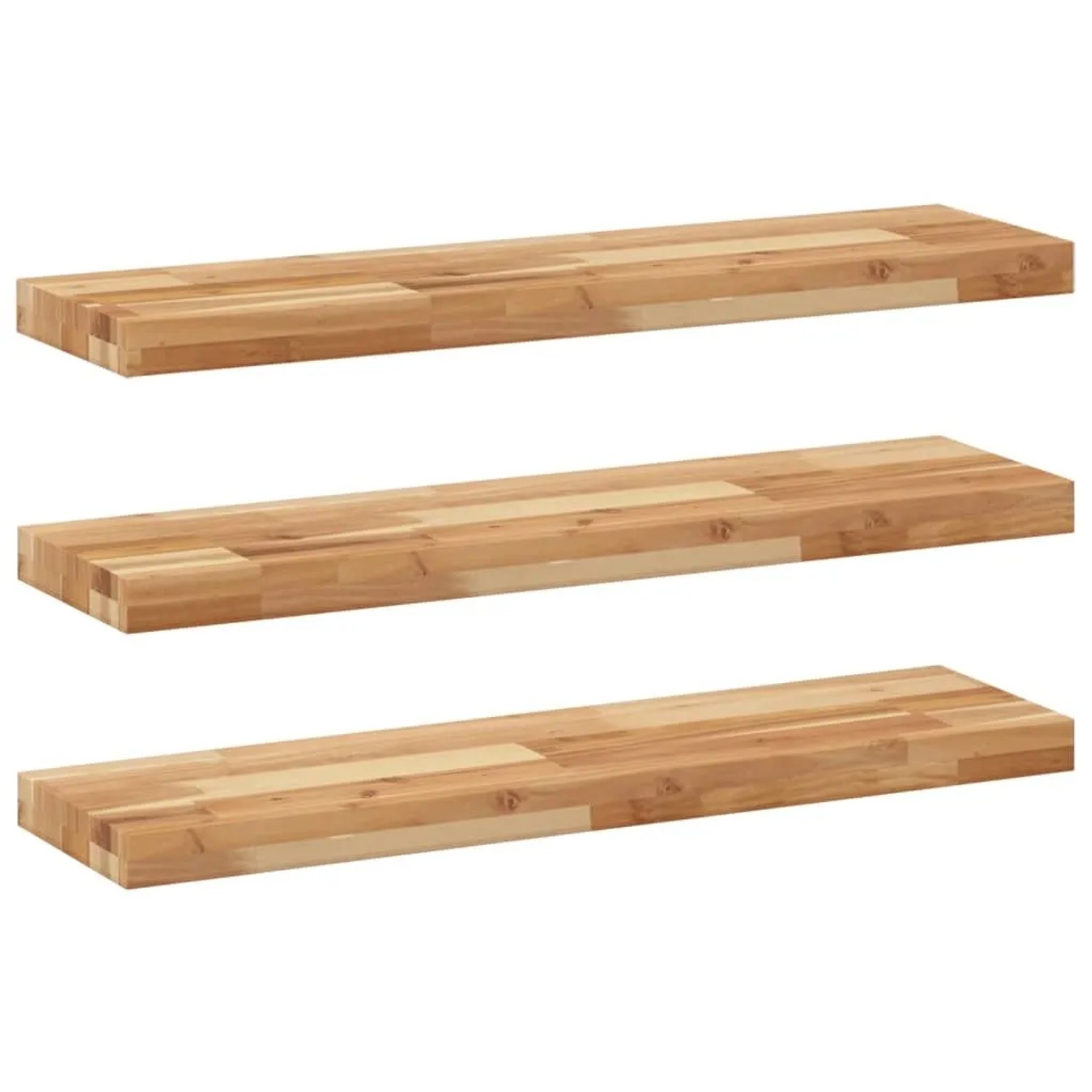 vidaXL Schweberegale 3 Stk 80x20x4 cm Massivholz Akazie Ölbehandelt 3279585