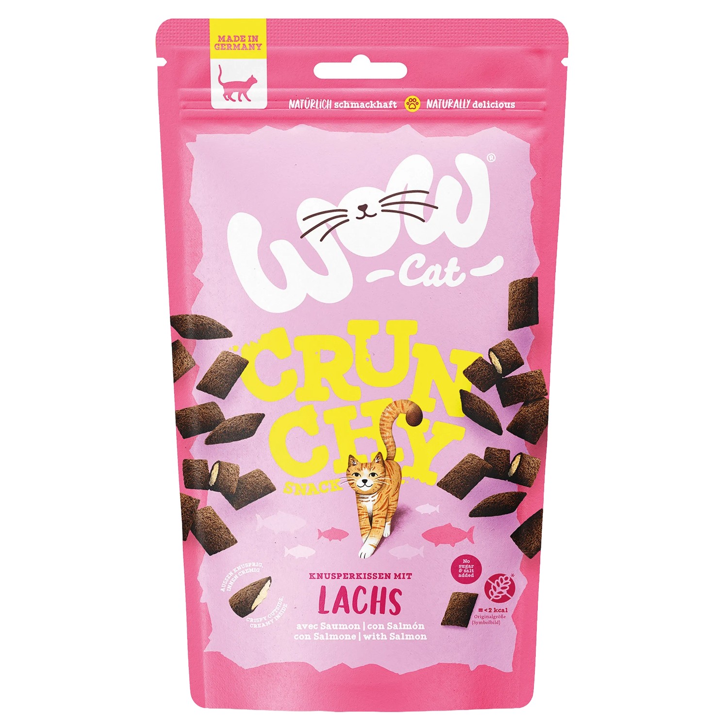 Wow Cat Katzenleckerlies & Katzensnacks Crunchy Snack Lachs 60 g
