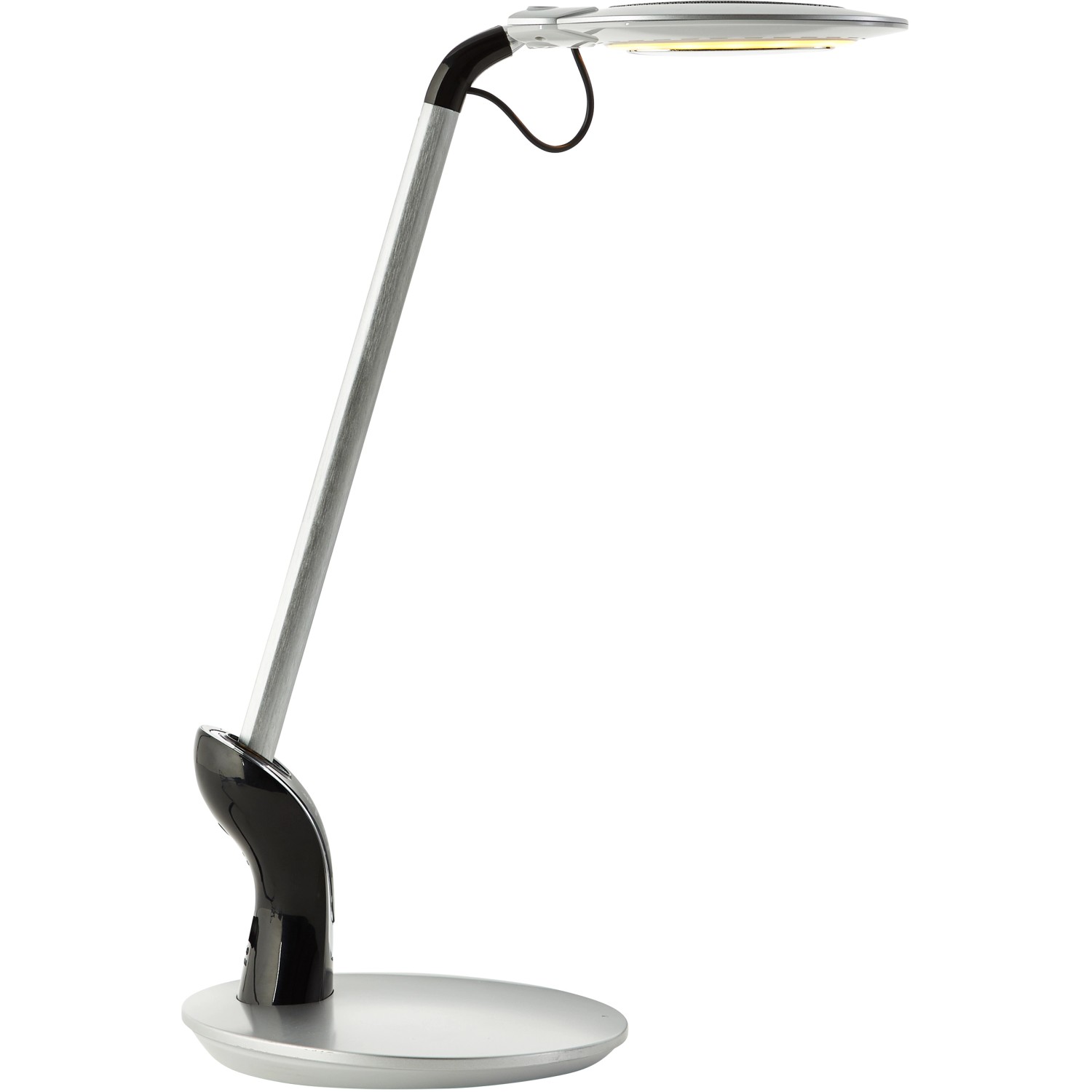 Brilliant LED-Tischlampe Silber-Schwarz kaufen 8 bei integriertem Elina OBI mit W USB-Anschluss